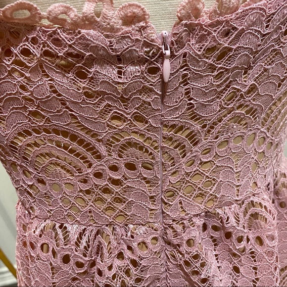 Anthropologie Current Air Pink Lace Midi Dress - Picture 8 of 11